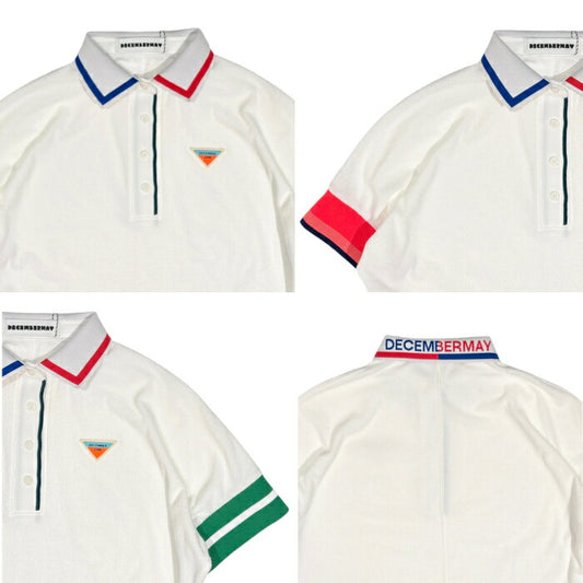 DECEMBERMAY ディセンバーメイ ゴルフウェア メンズ Dolman sleeve polo MEN 半袖ポロシャツ ポップな配色 1-605-0161