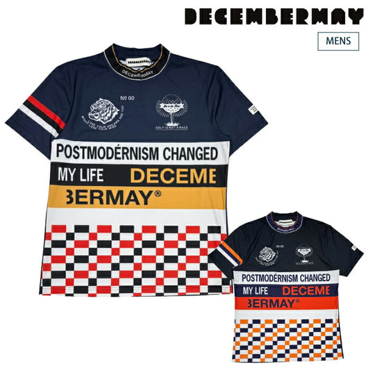 DECEMBERMAY ディセンバーメイ ゴルフウェア メンズ Post-modernism mock neck shirt MEN 半袖モックネックシャツ 軽量 接触冷感 1-605-0167