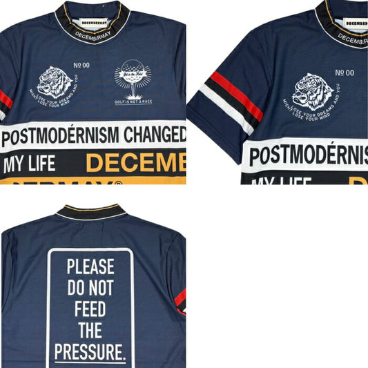 DECEMBERMAY ディセンバーメイ ゴルフウェア メンズ Post-modernism mock neck shirt MEN 半袖モックネックシャツ 軽量 接触冷感 1-605-0167