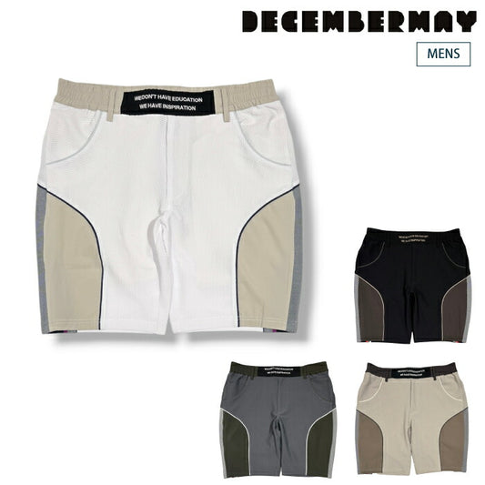 DECEMBERMAY ディセンバーメイ ゴルフウェア メンズ Coolness mesh × Rib shorts MEN ショートパンツ ストレッチ トリコットメッシュ素材 セットアップ対応 1-605-2128