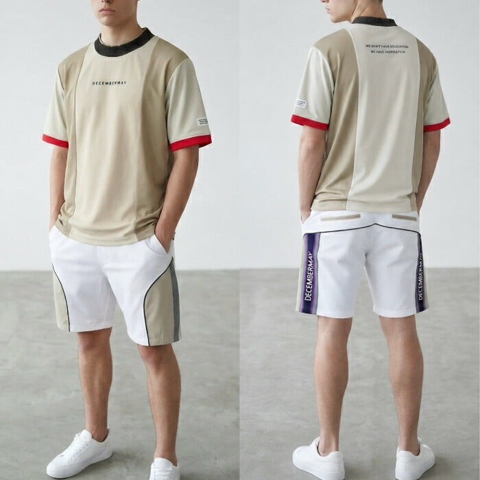 DECEMBERMAY ディセンバーメイ ゴルフウェア メンズ Coolness mesh × Rib shorts MEN ショートパンツ ストレッチ トリコットメッシュ素材 セットアップ対応 1-605-2128