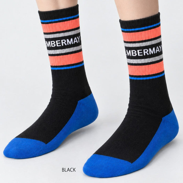 DECEMBERMAY ディセンバーメイ ゴルフウェア メンズ ソックス Stripe logo middle socks / MEN アンクル丈ソックス 日本製 1-999-4133