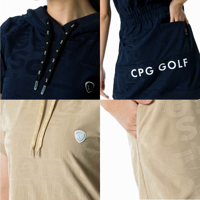 CPG GOLF シーピージーゴルフ レディース WOMEN タイポグラフィJQ フーディーワンピース 1107-24114