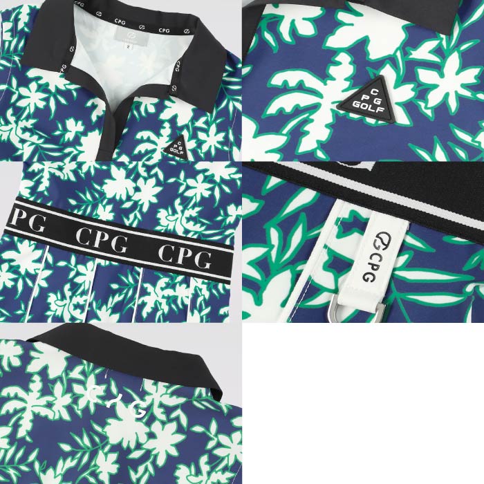 CPG GOLF シーピージーゴルフ ゴルフウェア レディース FLOWER MOTIF ONE PIECE NS 高機能素材 速乾性 2WAYストレッチ UVカット 防透け 1107-25123