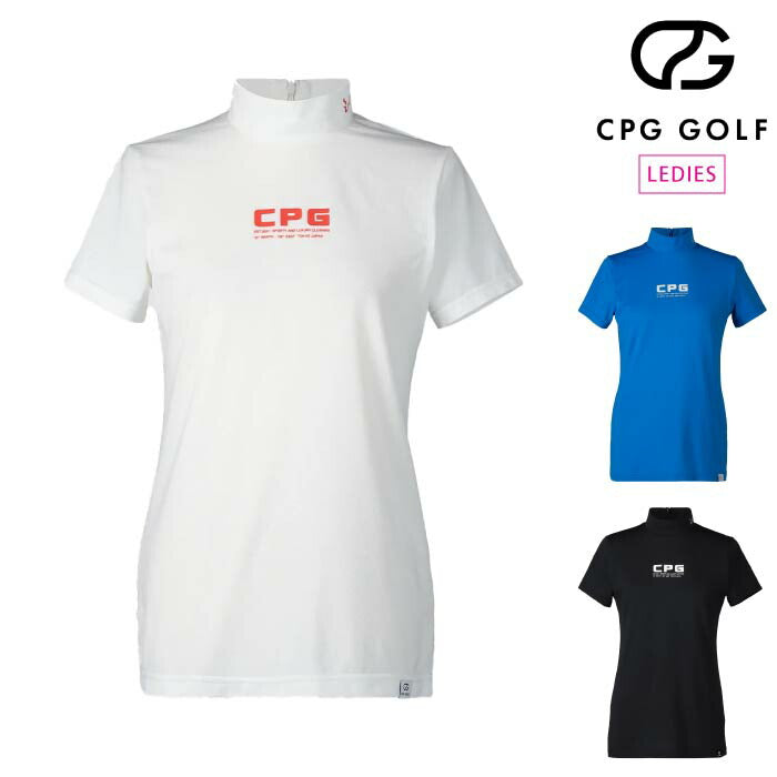 CPG GOLF シーピージーゴルフ ゴルフウェア レディース 半袖シャツ NEW LOGO MOCK NECK SS 吸水速乾 UVカット 消臭効果 1109-25102