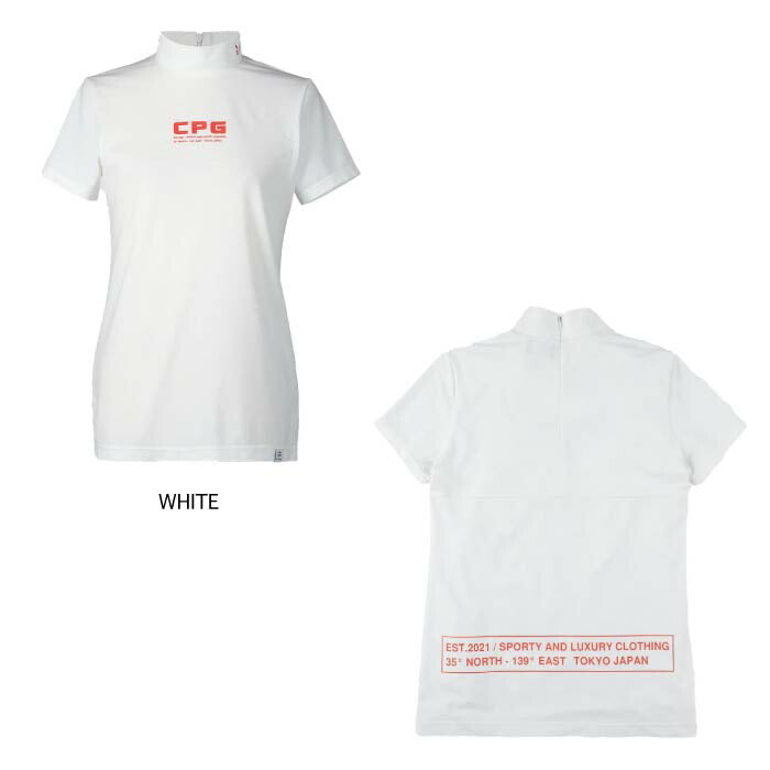 CPG GOLF シーピージーゴルフ ゴルフウェア レディース 半袖シャツ NEW LOGO MOCK NECK SS 吸水速乾 UVカット 消臭効果 1109-25102