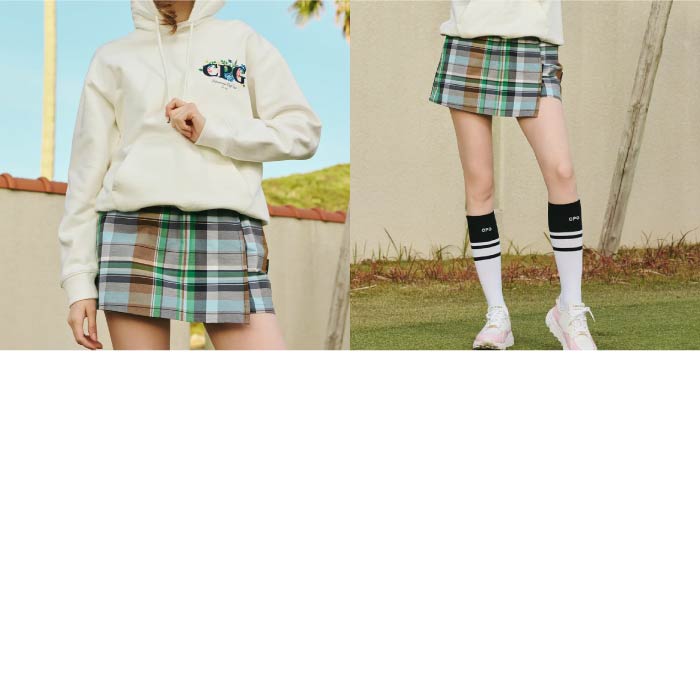 CPG GOLF シーピージーゴルフ ゴルフウェア レディース ショートパンツ WRAP PANTS CHECK ストレッチ機能 1205-25119