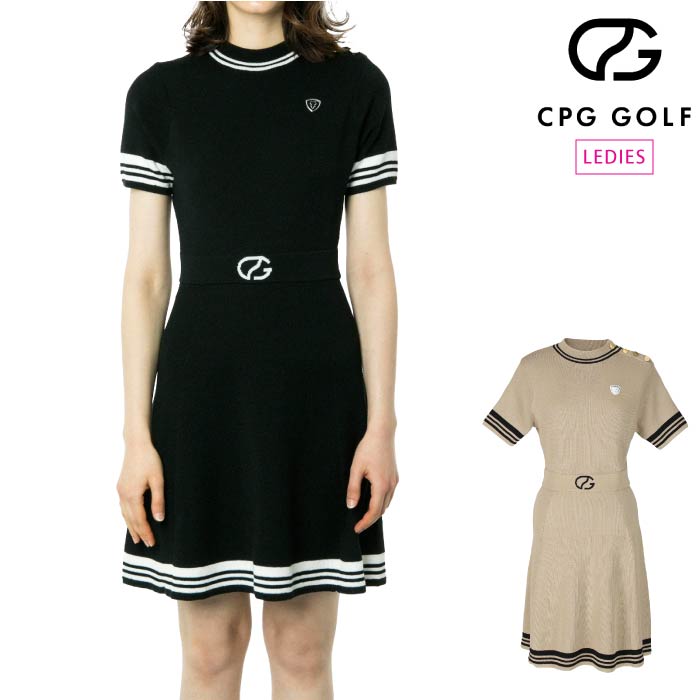 【30%OFF SALE】CPG GOLF シーピージーゴルフ ゴルフワンピース ゴルフウェア レディース WOMEN サマーニットワンピース  1307-24138