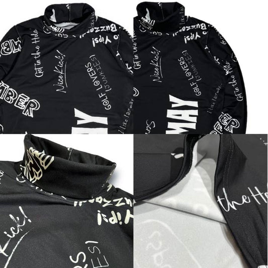 DECEMBERMAY ディセンバーメイ ゴルフウェア レディース 長袖シャツ Scribble graffiti turtleneck shirt / WOMAN 2-312-0509