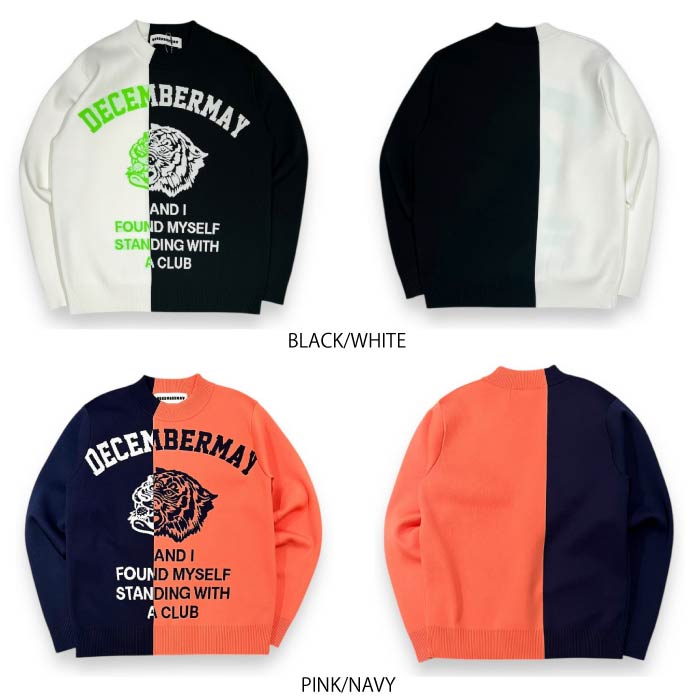 DECEMBERMAY ディセンバーメイ ゴルフウェア レディース ニット Lovers Tiger Bi color knit / WOMEN 2-412-1027