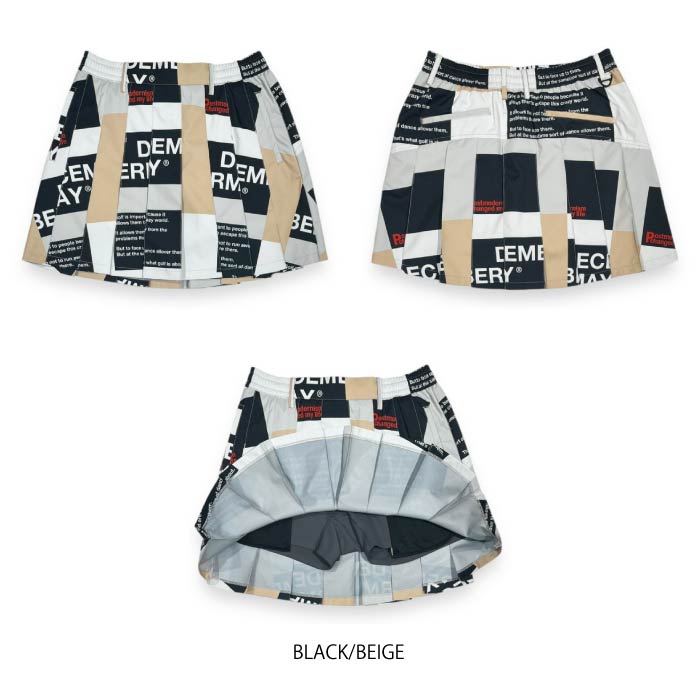 DECEMBERMAY ディセンバーメイ ゴルフウェア レディース Tricolor windproof pleats skirt/WOMAN 耐久撥水 ストレッチ 防風 スカート 2-412-2524