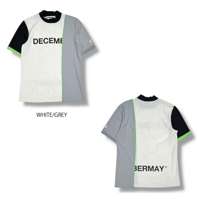DECEMBERMAY ディセンバーメイ ゴルフウェア レディース モックネック Bi-color logo mock neck half sleeve shirt/ WOMEN 接触冷感機能 UV機能 2WAYストレッチ 透け防止 2-505-0152