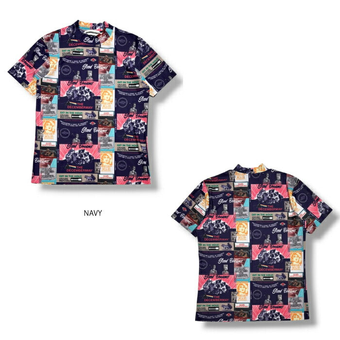 DECEMBERMAY ディセンバーメイ ゴルフウェア レディース Good Dreams mockneck shirt WOMEN 半袖モックネックシャツ 軽量 接触冷感 ロックテイスト 2-605-0163