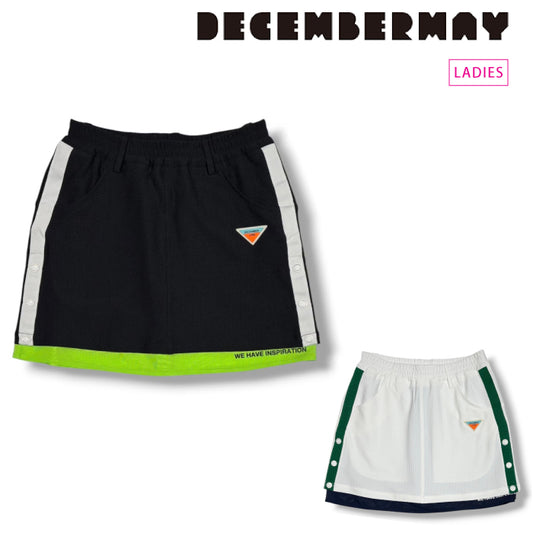 DECEMBERMAY ディセンバーメイ ゴルフウェア レディース Newport seersucker skirtt スカート ストレッチ性 UVカット サッカー生地 ウエストゴム+ドローコード セットアップ対応 2-605-2529