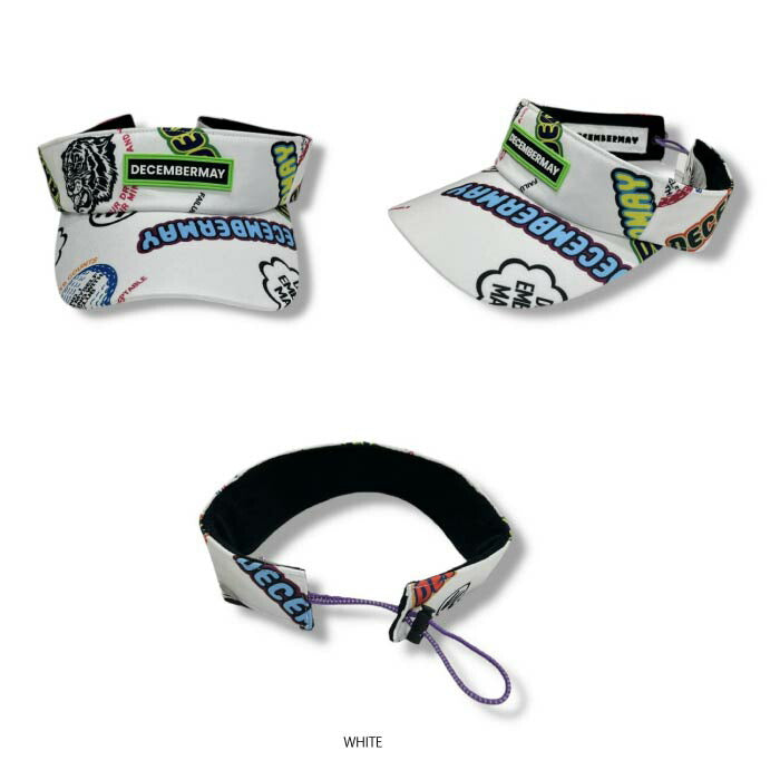 DECEMBERMAY ディセンバーメイ ゴルフ メンズ レディース Livelimix print visor/ UNISEX 軽量 速乾 UVカット 汗染み防止 3-999-5119