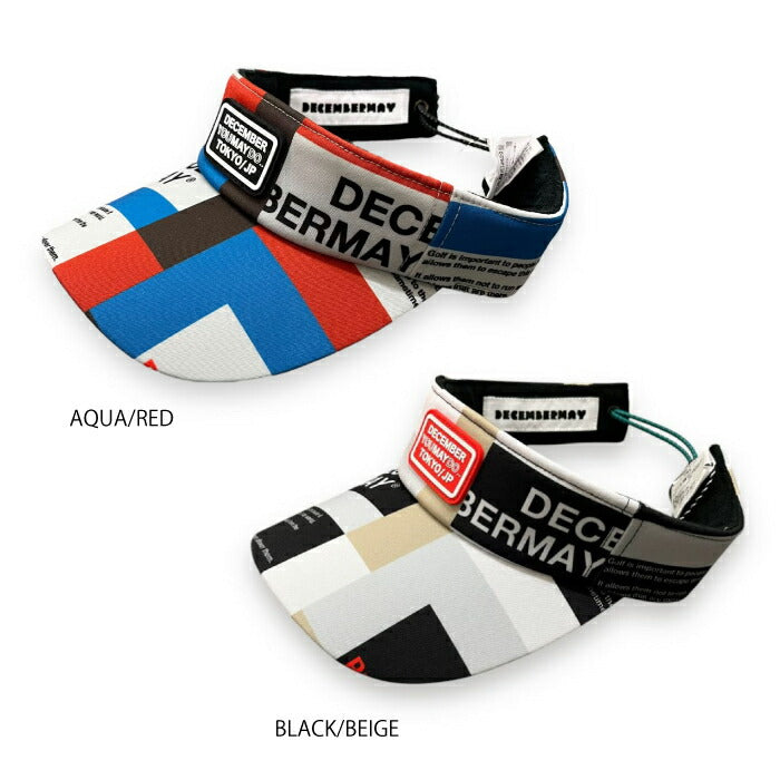 DECEMBERMAY ディセンバーメイ ゴルフ メンズ レディース 帽子 バイザー Tricolor print visor/ UNISEX 速乾 耐久撥水 3-999-5131