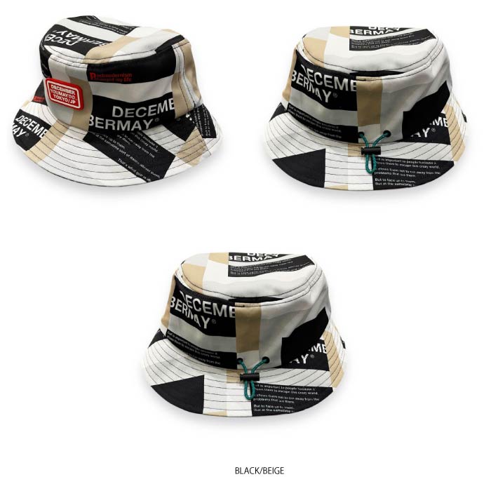DECEMBERMAY ディセンバーメイ ゴルフ メンズ レディース 帽子 ハット Tricolor print bucket hat / UNISEX 速乾 耐久撥水 3-999-5331