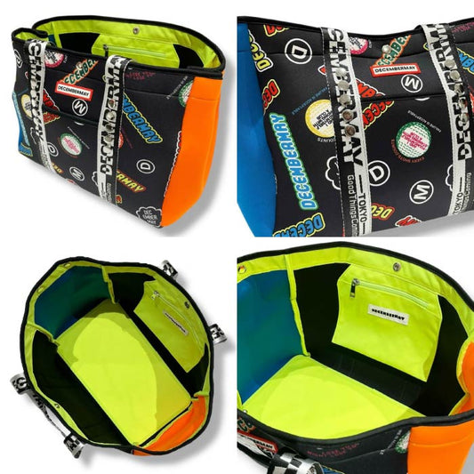 DECEMBERMAY ディセンバーメイ ゴルフ メンズ レディース バッグ Livelimix print 2WAY neoprene big tote bag / UNISEX ビッグトートバッグ 3-999-8527