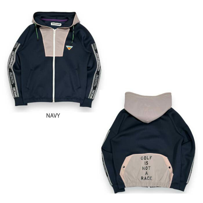 DECEMBERMAY ディセンバーメイ ゴルフウェア メンズ レディース Springy & fluffy Zip-up Hoodie ユニセックス ZIPブルゾン フーディー ジップアップパーカー ストレッチ 部分はっ水 4-405-1219