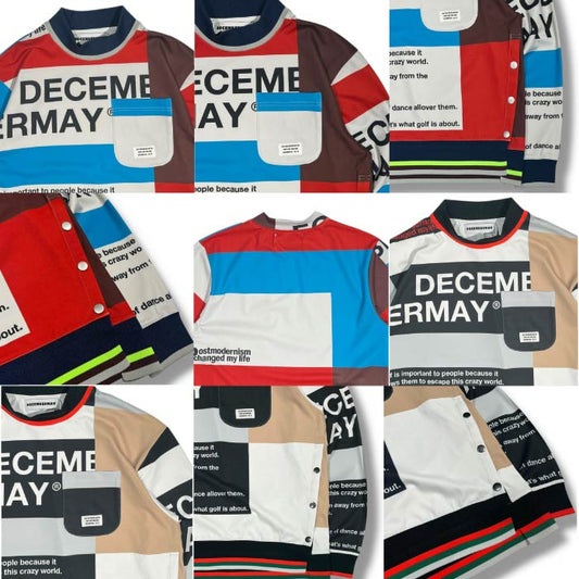DECEMBERMAY ディセンバーメイ ゴルフウェア メンズ レディース Tricolor Mock long Tee / UNISEX モックネック 長袖シャツ 軽量  シーズンレス 4-505-1108