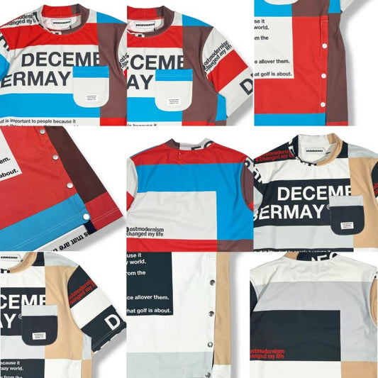 DECEMBERMAY ディセンバーメイ ゴルフウェア メンズ レディース 半袖モックネックシャツ Tricolor Half sleeve Tee/ UNISEX 4-505-1109