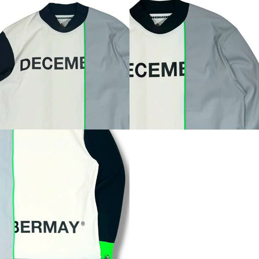 DECEMBERMAY ディセンバーメイ ゴルフウェア メンズ レディース Bi-color logo mock neck long sleeve tee UNISEX モックネック 長袖シャツ 接触冷感機能 UV機能 2WAYストレッチ 透け防止 軽量 4-505-1111