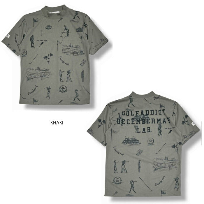 DECEMBERMAY ディセンバーメイ ゴルフウェア メンズ レディース GOLFADDICT mock tee UNISEX 半袖モックネックシャツ 吸水速乾性 UVカット 透け防 遮熱性 4-505-1113