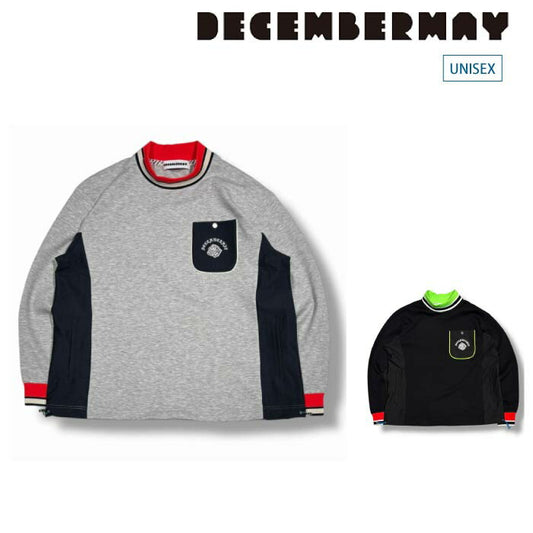 DECEMBERMAY ディセンバーメイ ゴルフウェア メンズ レディース Smooth adjustment hem mockshirt UNISEX モックネック スウェット プルオーバー アノラック ストレッチ性 UVカット 4-512-1117