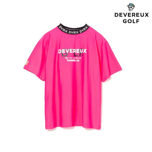 DEVEREUX GOLF デヴァローゴルフ ゴルフウェア メンズ DVRXリブモックSkull Caddie TEE 接触冷感 モックネックTシャツ 763572014