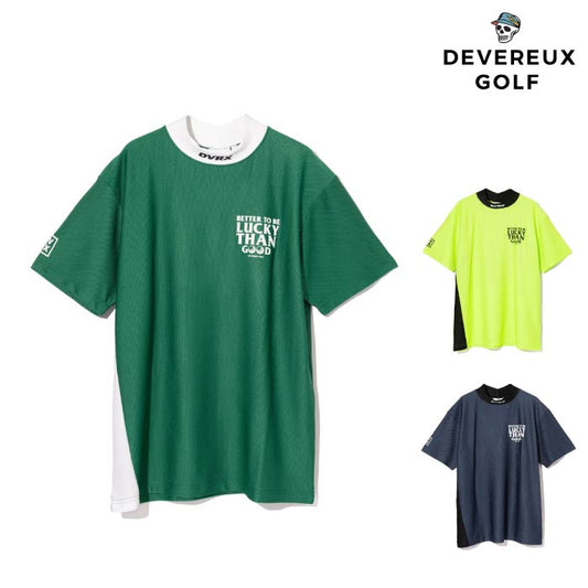 DEVEREUX GOLF デヴァローゴルフ ゴルフウェア メンズ Peachy ManeメッシュモックTEE 吸湿速乾 UVカット ストレッチ 高機能モックネックTシャツ 763572020
