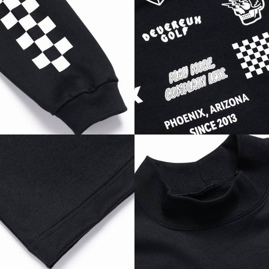 DEVEREUX GOLF デヴァローゴルフ ゴルフウェア メンズ 長袖シャツ Logo Assorted ロングスリーブ モックネックTシャツ 763572022