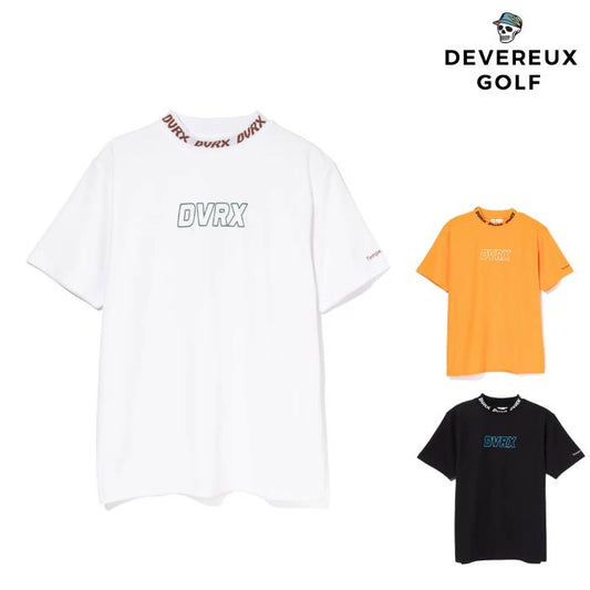 DEVEREUX GOLF デヴァローゴルフ ゴルフウェア メンズ 半袖シャツ Classic Logo Rib モックネッククロコTシャツ 763572025
