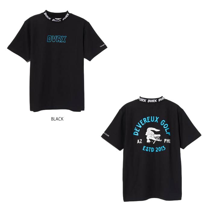 DEVEREUX GOLF デヴァローゴルフ ゴルフウェア メンズ 半袖シャツ Classic Logo Rib モックネッククロコTシャツ 763572025