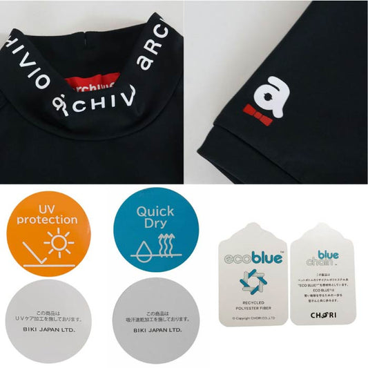 archivio アルチビオ ゴルフウェア 半袖シャツ レディース ハイネックロゴUV速乾プルオーバー UVケア 吸水速乾 A359315