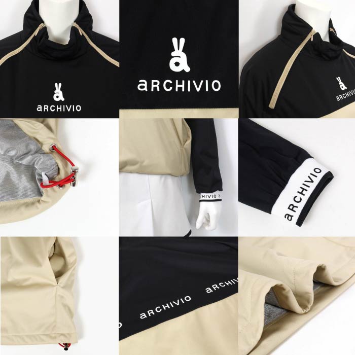 archivio アルチビオ ゴルフウェア レディース 撥水保温配色プルオーバー A419015