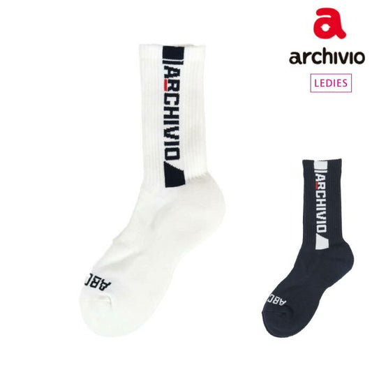 archivio アルチビオ ゴルフウェア レディース サイドロゴショートソックス リブデザイン a450405