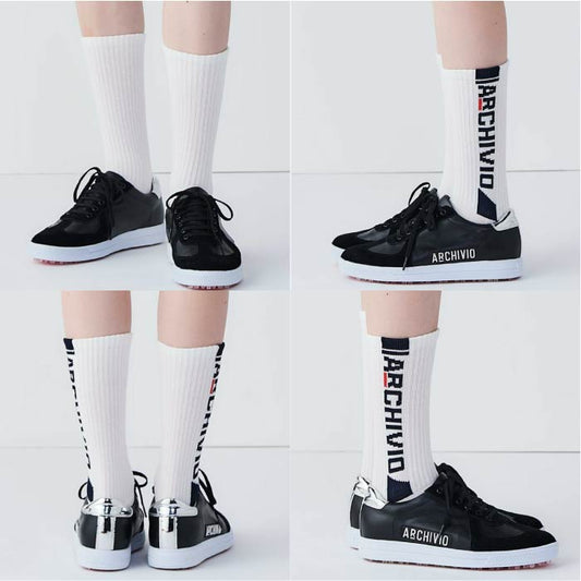 archivio アルチビオ ゴルフウェア レディース サイドロゴショートソックス リブデザイン a450405