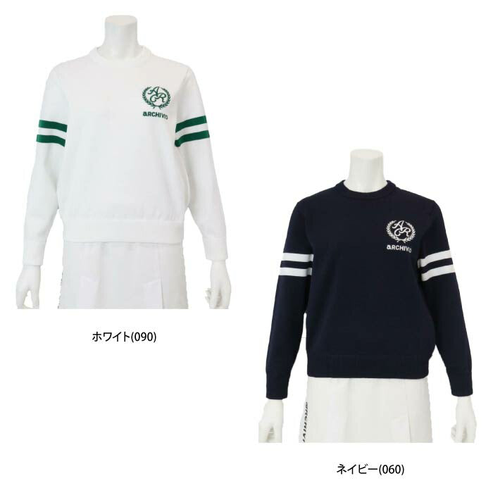 archivio アルチビオ ゴルフウェア レディース エンブレム風ロゴニット セットアップ対応 a458218