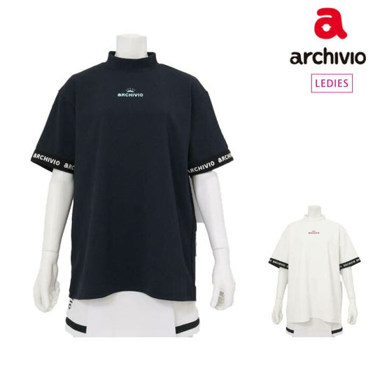 archivio アルチビオ ゴルフウェア レディース 半袖シャツ ふくれジャガードビッグプルオーバー 伸縮性 A459410