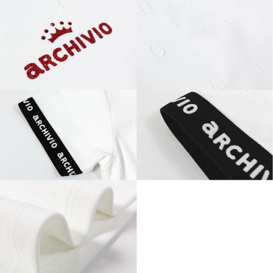 archivio アルチビオ ゴルフウェア レディース 半袖シャツ ふくれジャガードビッグプルオーバー 伸縮性 A459410