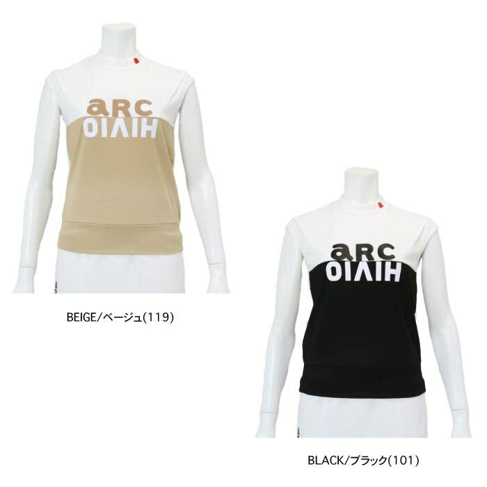 archivio アルチビオ ゴルフウェア レディース 配色ロゴUV速乾ノースリプルオーバー PLUSRICH DRY & UV A459502