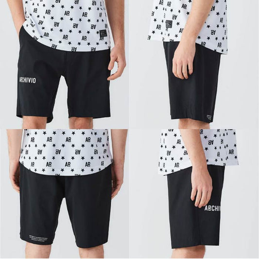 archivio アルチビオ ゴルフウェア メンズ ロゴプリントショートパンツ 伸縮性 a467406