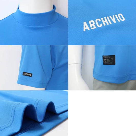 archivio アルチビオ ゴルフウェア メンズ 半袖シャツ UVカット遮熱ハイネックプルオーバー こかげマックス 伸縮性 A469305
