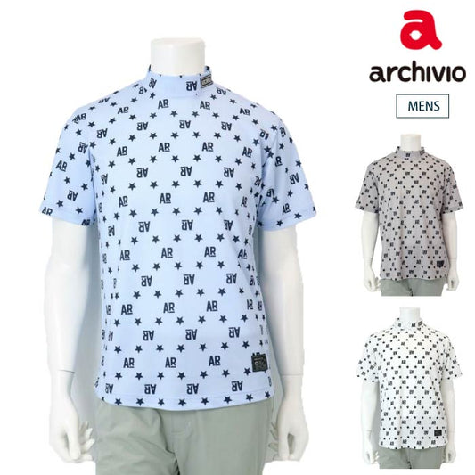 archivio アルチビオ ゴルフウェア メンズ 半袖シャツ UVモノグラム柄プルオーバー UVケア加工 A469308