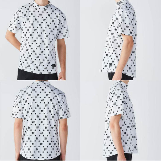 archivio アルチビオ ゴルフウェア メンズ 半袖シャツ UVモノグラム柄プルオーバー UVケア加工 A469308