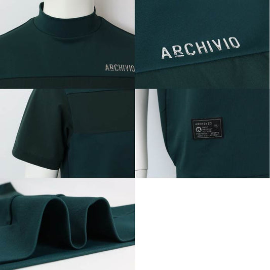 archivio アルチビオ ゴルフウェア メンズ 半袖シャツ 異素材切替ハイネックプルオーバー 接触冷感 A469404