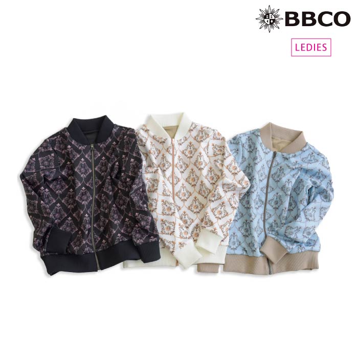 BBCO GOLF ビビコゴルフ レディース ゴルフウェア ジップアップブルゾン バロックデザインシリーズ BBCO Baroque Series  Zip Up Blouson セットアップ可 A6-3132-11