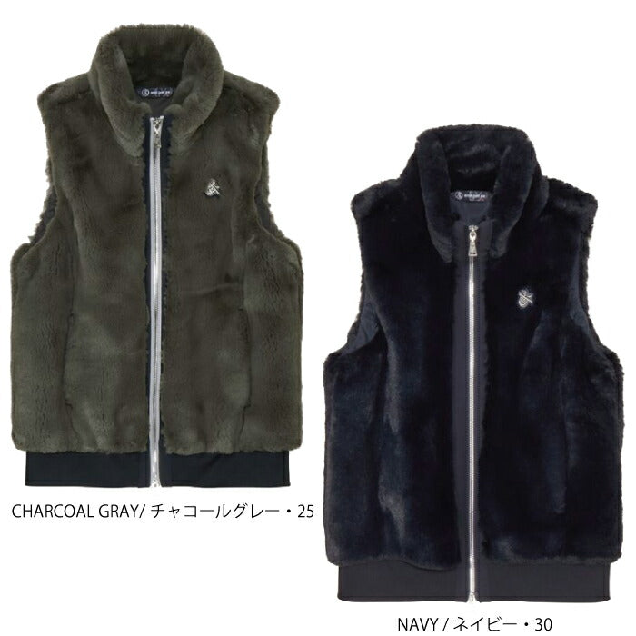 and per se アンパスィ ゴルフウェア レディース ファー素材ベスト フィット感 保温性 冷風軽減 AFF1095G6