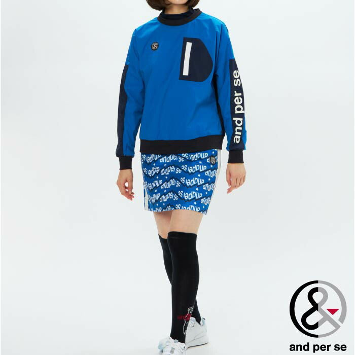 and per se アンパスィ ゴルフウェア レディース エアジャスター切替スニードジャック プルオーバー ブルゾン かぶり ストレッチ はっ水 保温 AFF1205G2