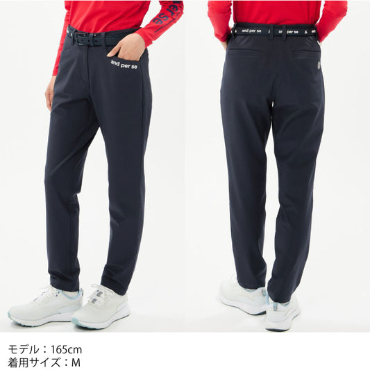 and per se アンパスィ ゴルフウェア レディース ショットスムーザーツイルパンツ テーパードシルエット マルチストレッチ はっ水 吸汗速乾 UVプロテクト 抗菌防臭 aff5006e3